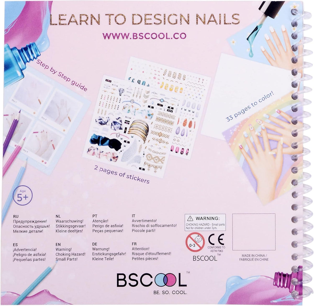 BSCOOL Nail Art Book for kids Stickers and Design Guides. - 1 PCS - Nail Design Studio - image 3