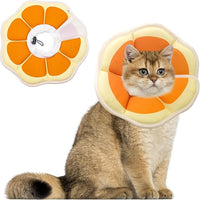 Soft Adjustable Cat Cone Collar, Comfortable Recovery Collar for Cats After Surgery (Orange, Medium)