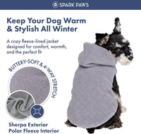 Spark Paws Fleece Dog Hoodie - Grey / Medium - image 3