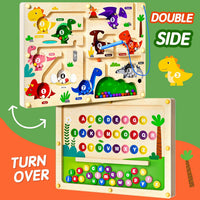 2 in 1 Magnetic Color and Number Maze Double-Sided ABC Alphabet - One Size / Multicolored - image 2