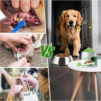Dog Dental Powder,Dog Teeth Cleaning Powder,Dog Dental Cat Dental Care,Cat and Dog Teeth Cleaning,Canine Plaque Remover Helps Reduce Bad Breath,Improve Pet's Oral Cavity and Freshen Breath（80G）