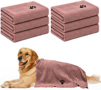 2 Pack Microfiber Dog Towels for Drying Dogs - Brown / 6-Pack