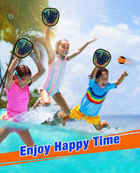 Aywewii toss and catch game with sticky hook and loop paddles and soft balls - view 14