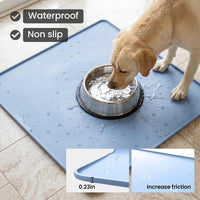 Silicone Pet Food Mat, Extra Large 34x22 Inch - Blue / 26"L x 26"W - image 2