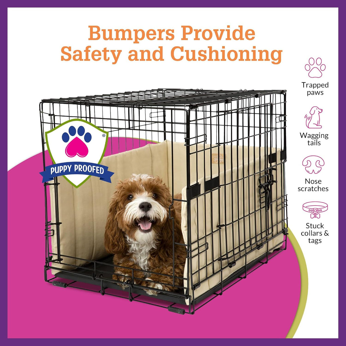 Pet Dreams Dog Crate Bumper - 24.0"L x 18.0"W x 10.0"H / Graphite Grey - image 4