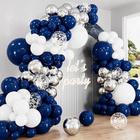Pastel Rainbow Balloons Arch Garland Kit for Pastel Party Decor – Fun for Kids & Family - Navy Blue Slive