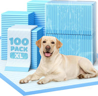 Powools Puppy Pads, Super Absorbent, Spill-Proof - 34" × 28" - 100 Packs