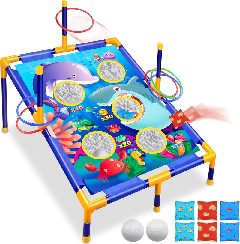 Animal Bean Bag Toss Game Toy Outdoor Toss Game – Fun for Kids & Family - 3-in-1