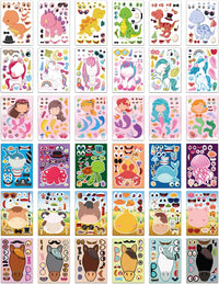 30 Unicorn Make-a-Face Sticker Sheets for Kids – Fun for Kids & Family - 6 Themes - image 3