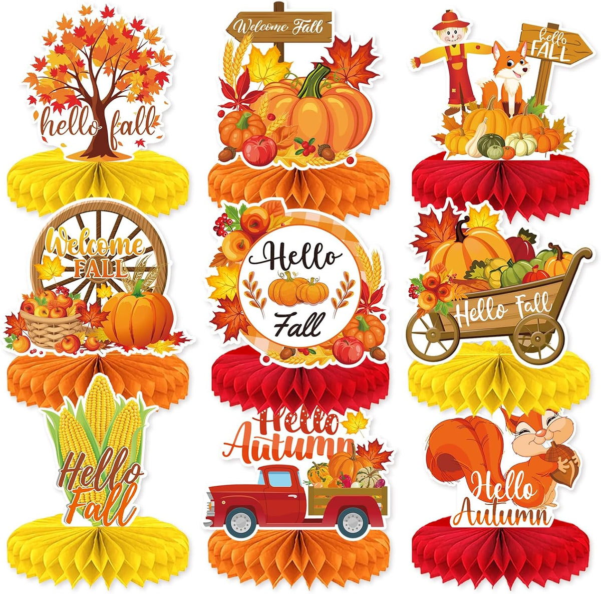 Halloween Table Decorations - 9 PCS Fall