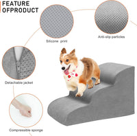 Dog Stairs for Small Dogs, 3 Tiers High Density Foam Dog Ramp - image 4
