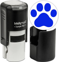MaxMark round self-inking paw emoji stamp with blue ink - view 4