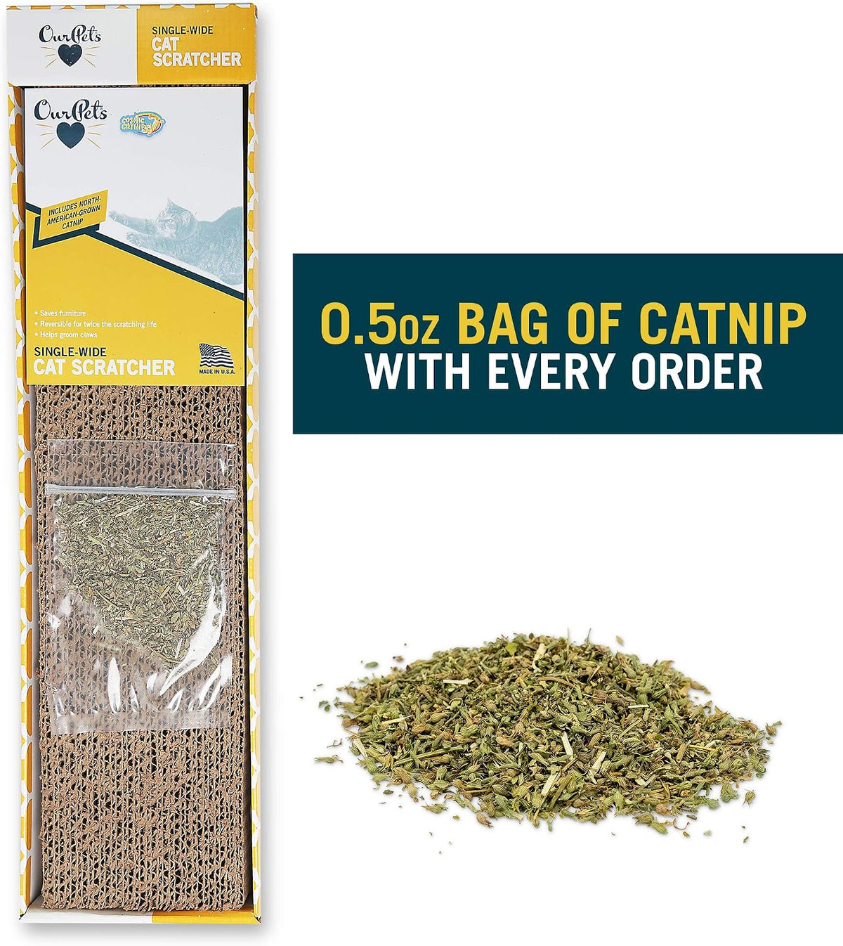 OurPet's Straight and Narrow Single Wide Reversible Cat Scratcher – Essentials for Cats - Single Wide / Pack of 1 - image 2
