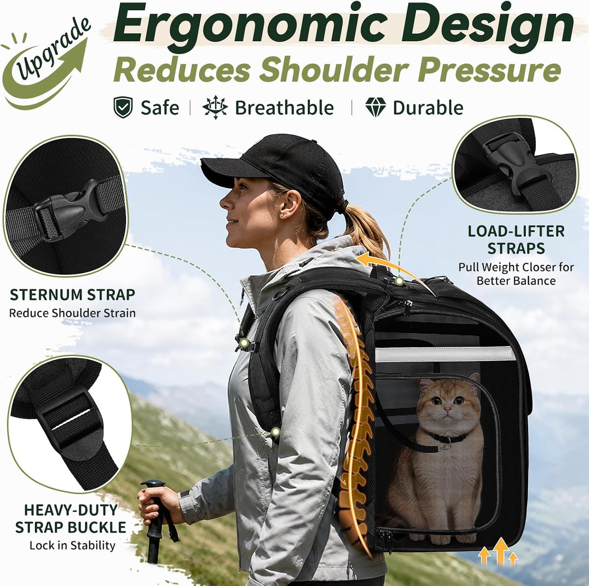 Apollo Walker Cat Carrier Backpack, Spacious - image 2