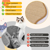 Sisal Cat Scratcher Mat with Sticky Tapes - Cactus / 23.6" x 11.8" (1-Pack) - image 2