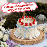 Chunful fake cherry cake toppers with red polyester bows - view 30
