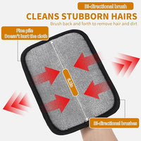 2PCS Electrostatic Pet Grooming Gloves, Reusable Hair Remover for Dog Cat Fur on Clothes Furniture Car Seat/Black