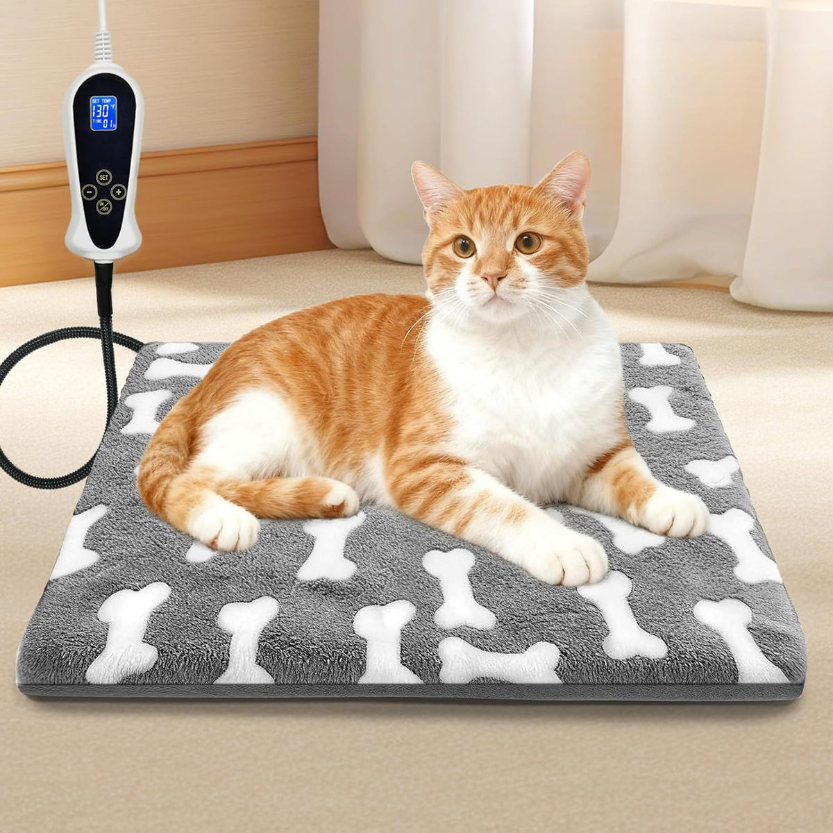 Large Dog Heating Pad 34×21in Obtained MET&UL Dual Certification-Gray – Essentials for Dogs - Gray / 18x18 in