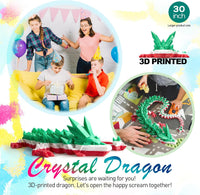 24" Large 3D Printed Dragon - Green White Red / 30 inch - image 2