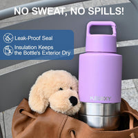KEWIXY Insulated Dog Travel Water Bottle with Detachable Bowls - Lavender / 32 Oz - image 2