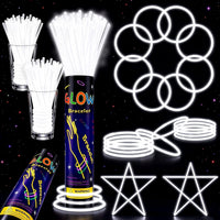 ILHSTY 100 pack green 8 inch glow sticks with connectors for necklaces - view 4
