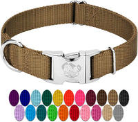Country Brook Petz - Premium Nylon Dog Collar with Metal Buckle for Small Medium Large Breeds - 30+ - Extra Large (Pack of 1) / Coyote Tan
