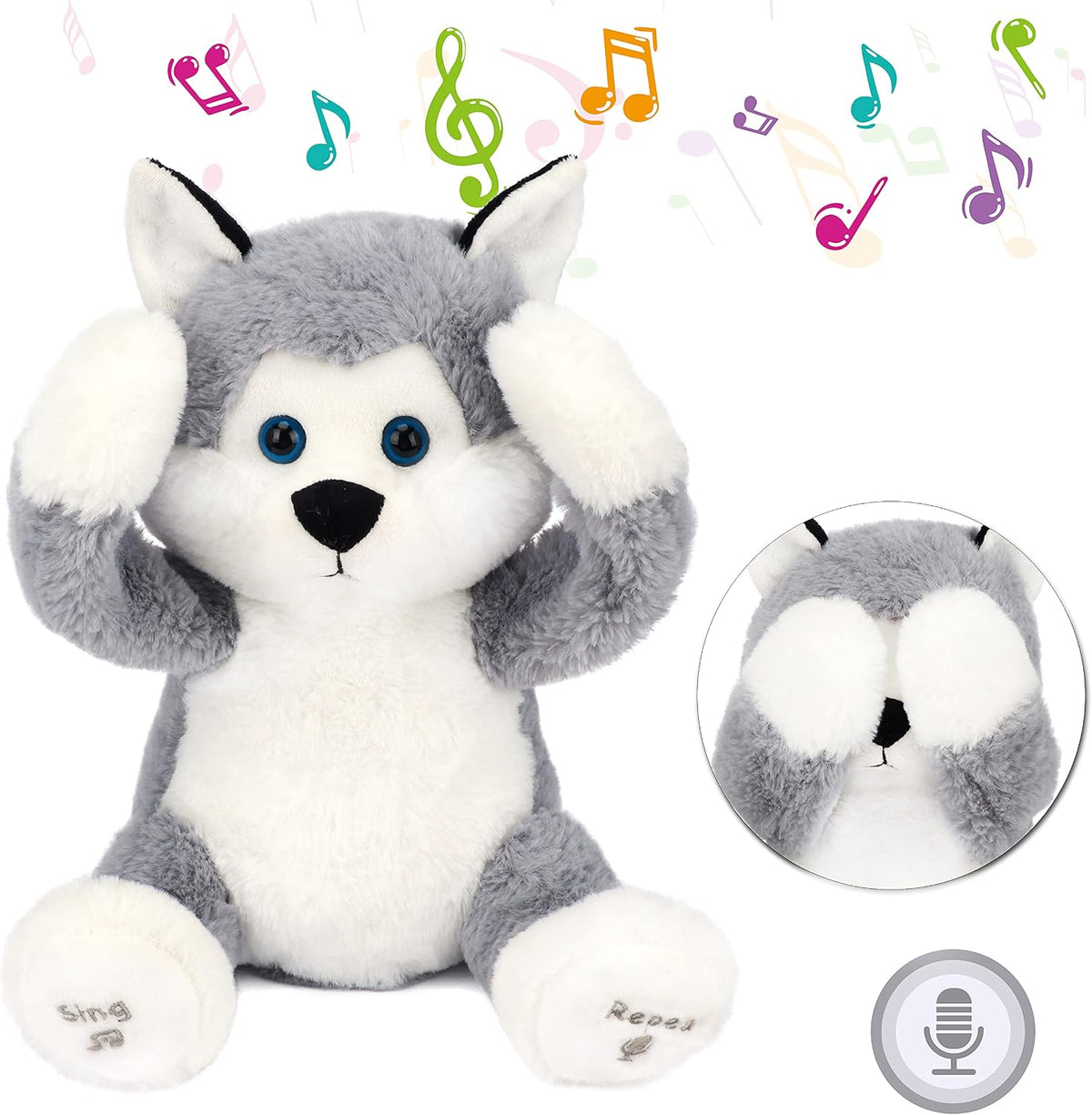 Hopearl Peek A Boo Cow Interactive Repeats What You Say Plush Diary - Husky