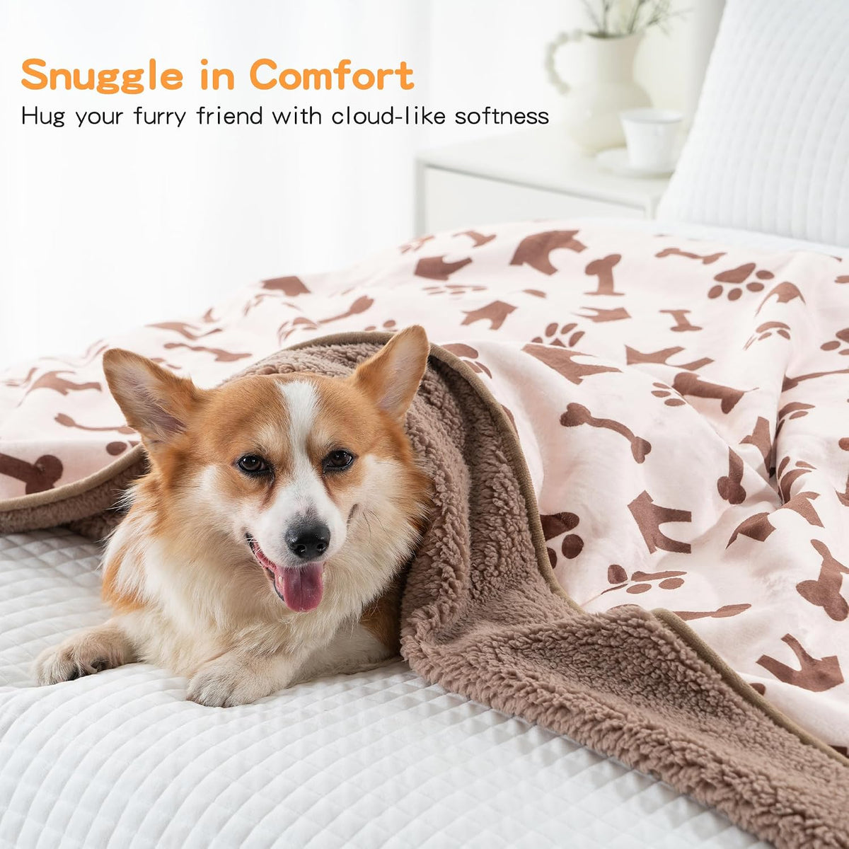 Waterproof Dog Blankets for Large Dogs 50"x60" Dark Grey – Essentials for Dogs - Beige-house / 60"x80" - image 4