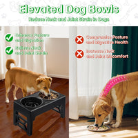 EliteField Elevated Dog Bowls - 2 Bowls + 1 Slow Feeder / Black - image 3