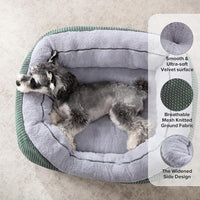 Medium Dog Beds for Medium Dogs Washable - S (20"x19"x6") / Green - image 2