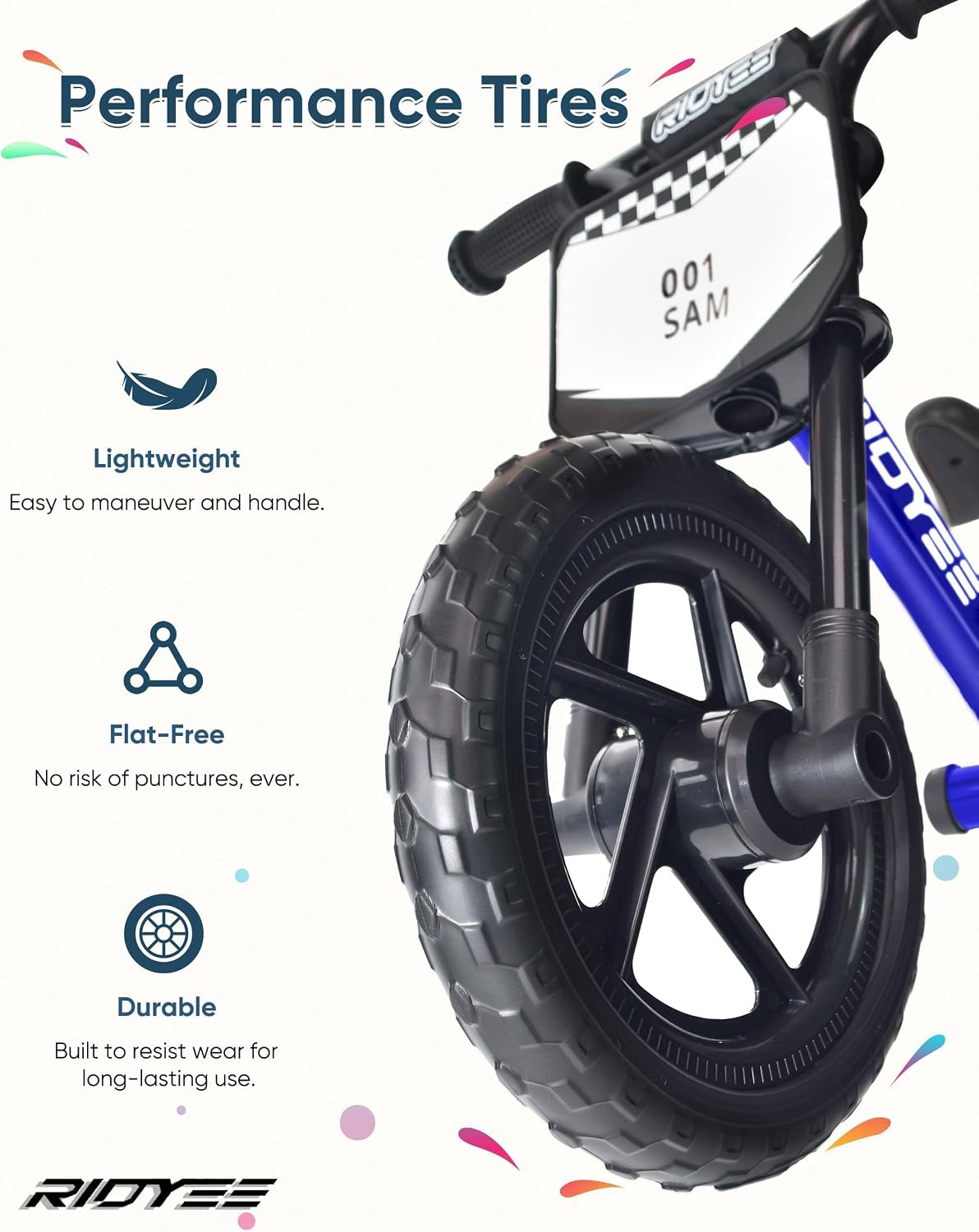 RIDYEE Toddler Balance Bike 2 Year Old - Blue - image 4