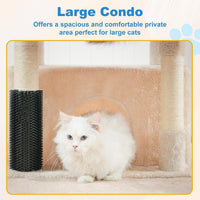 Hey-brother Cat Tree Tower with Large Platform, Spacious Condo - Beige / 35.4 Inches - image 4