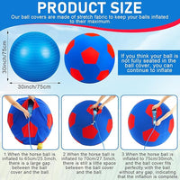 30inch Giant Herding Ball with Cover Anti Burst Ball Please Watch VCR for How to Inflation Horse Toys for Horses Stall Entertainment Play, Pump Included (Classic)