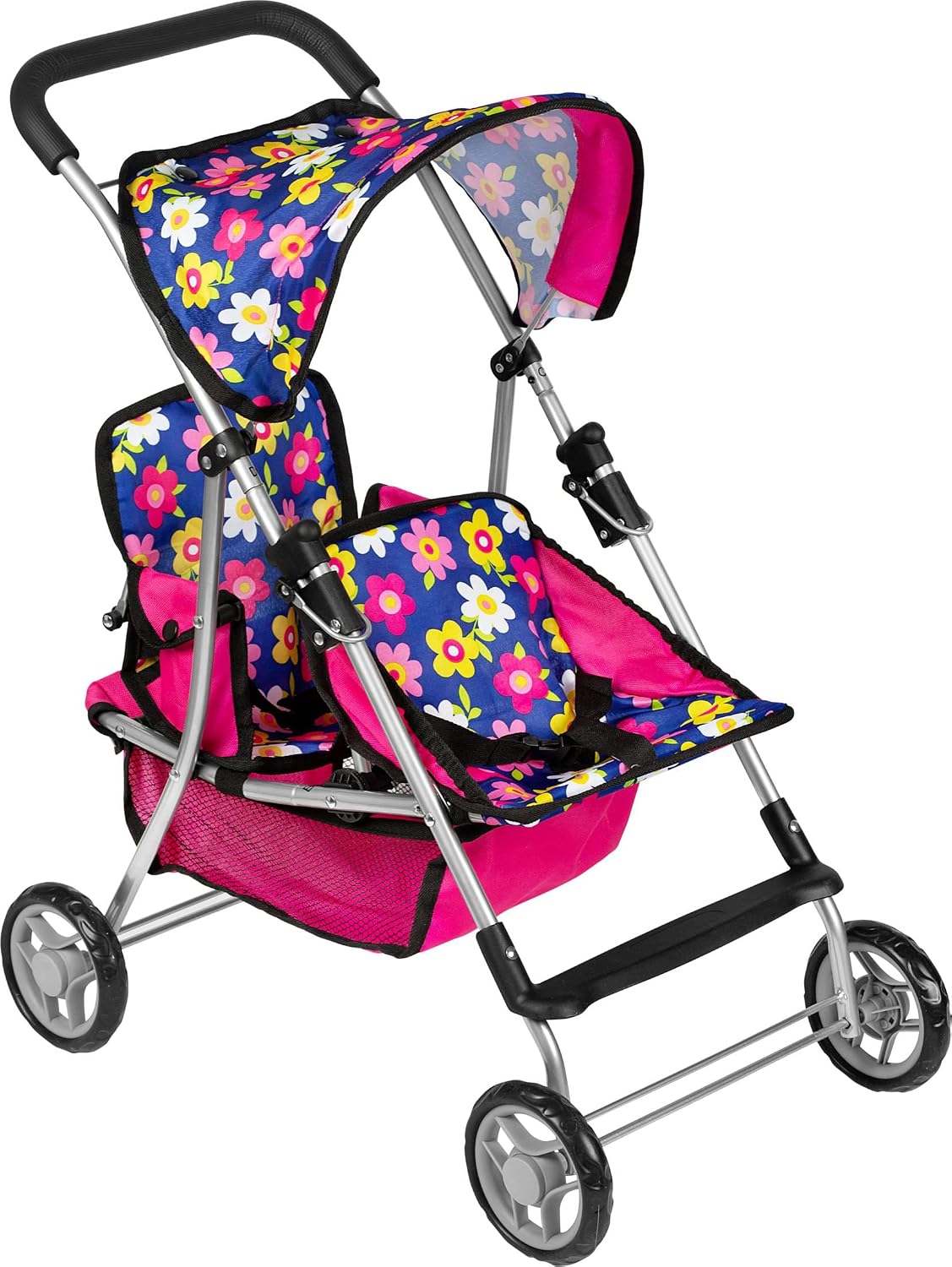 fash n kolor Twin Doll Stroller - Pink,purple