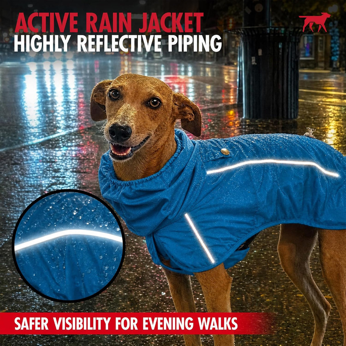 Tuff Pupper Waterproof Dog Raincoat - Pacific Blue / X-Large (60-80 lbs) - image 4