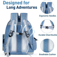 Cat Backpack Carrier Clear Bubble Window for Cats & Small Dogs up - Blue - image 4