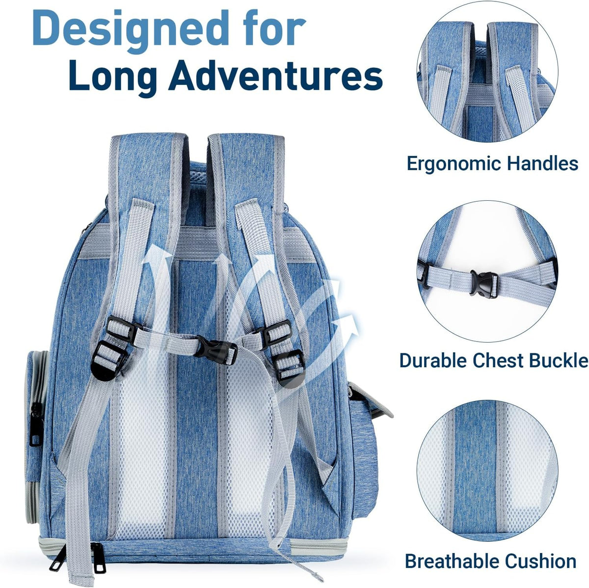 Cat Backpack Carrier Clear Bubble Window for Cats & Small Dogs up - Blue - image 4