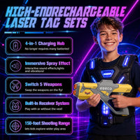 Rechargeable Laser Tag Set with Vests - 6 Gray / 6 - image 2