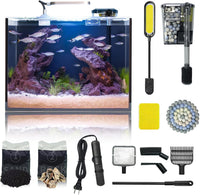 10 Gallon Aquarium Set Glass Fish Tank - 6 Gallon