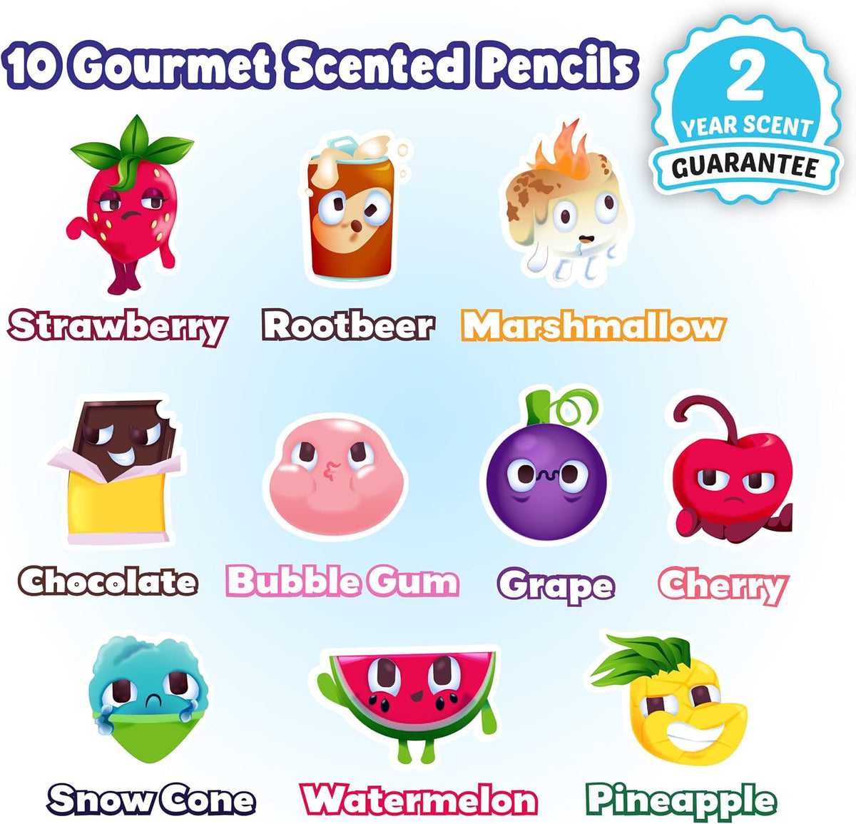 Smencils - Gourmet Scented Graphite HB #2 Pencils Made from Recycled Newspapers, 10 Count - Original (1 Pack) - image 2