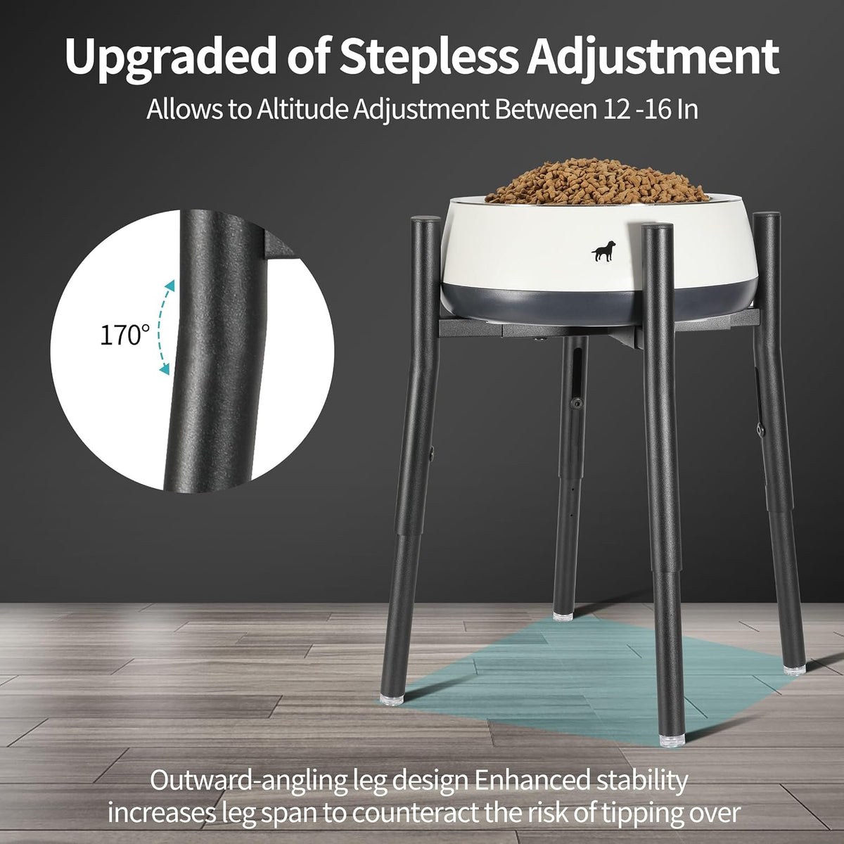 PROERR Raised Single Dog Bowl Stand for Medium Large - image 3