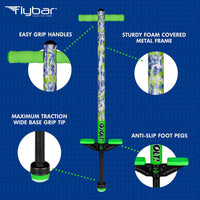 Flybar Jolt Pogo Stick for Kids - Green Tie Dye - image 4