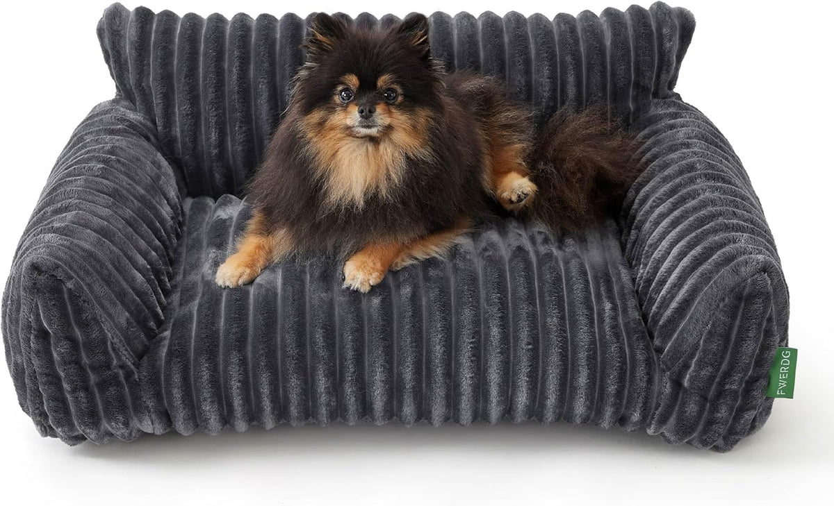 Cute Couch Bed for Pets, Supportive Cat Sofa for Indoor Cats - 24.0"L x 18.0"W x 10.0"Th / Grey