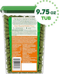 Greenies Feline Adult Dental Cat Treats, Oven Roasted Chicken Flavor, 9.75 oz. Tub