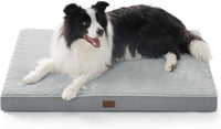 Bedsure ComfyFleece Large Dog Bed for Crate with Washable Cover - 41x27x3.3 / Pastel Grey