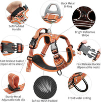 Timos Dog Harness, No Pull Large Sized with 3 Buckles - X-Large / Normal-Flower Orange - image 3