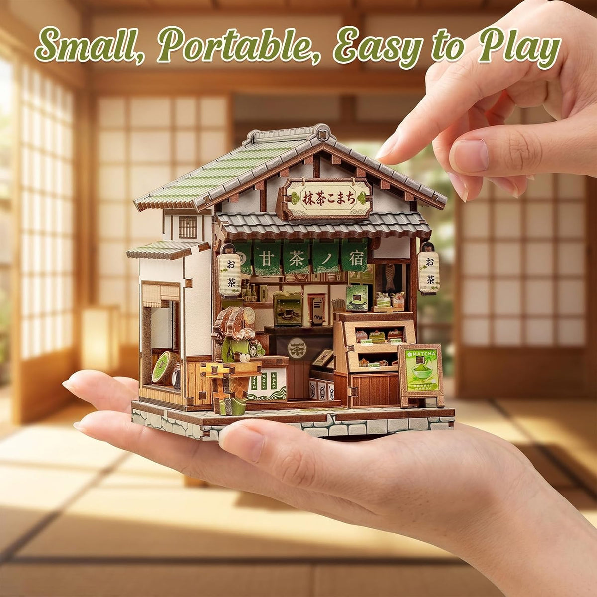 Owl Bookstore Book Nook Kit, 3D Wooden Puzzles with LED - Kyoto Matcha Cottage - image 3