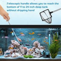 2 Pieces Fish Tank Net Aquarium Mesh Fishes Net Long Handle – Essentials for Fish - Black - image 3