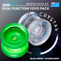 MAGICYOYO K2 Yoyo Professional Glow in The Dark - Glow Green+Glitter - image 2