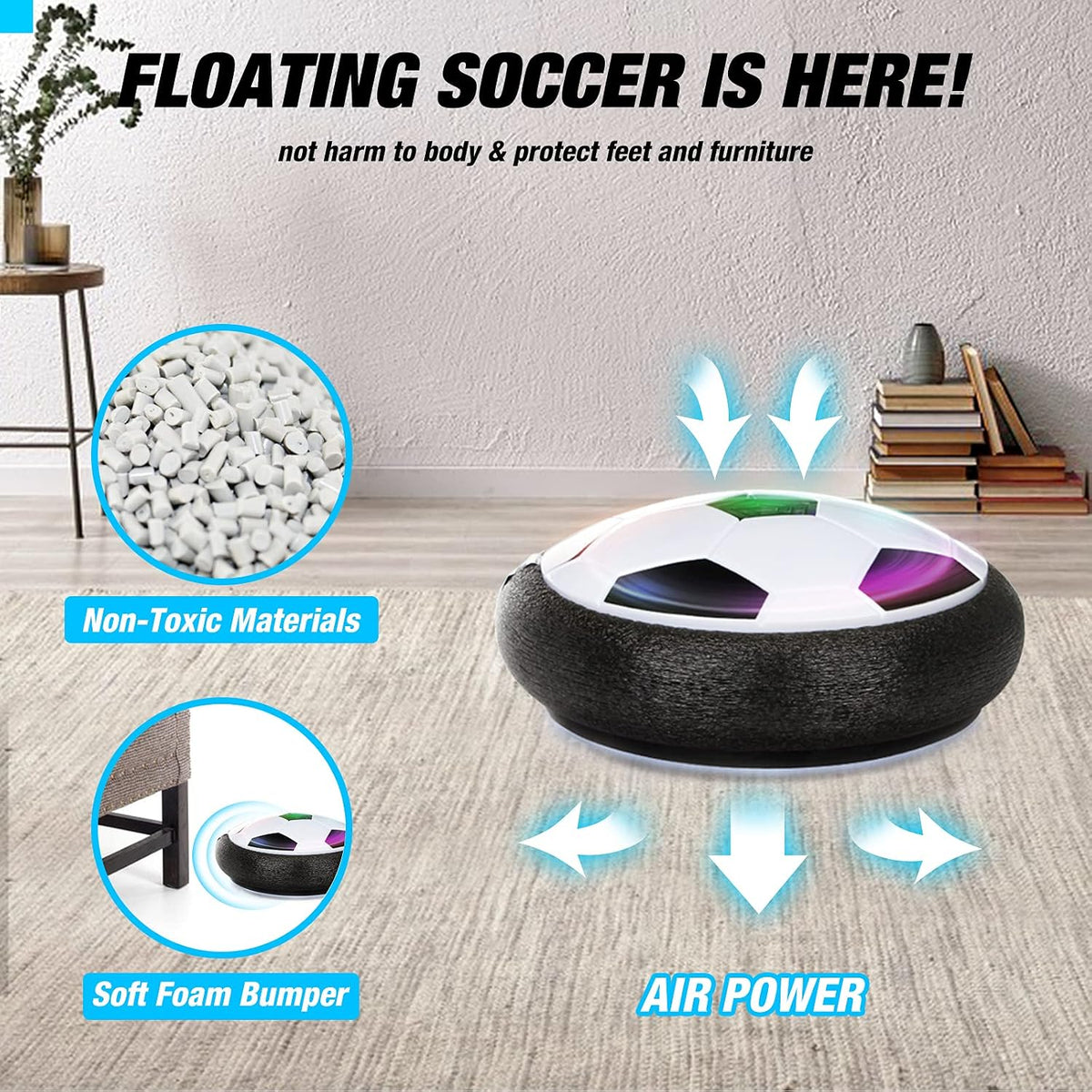 Growsland LED hover soccer ball with foam bumper and 2 goals - view 4